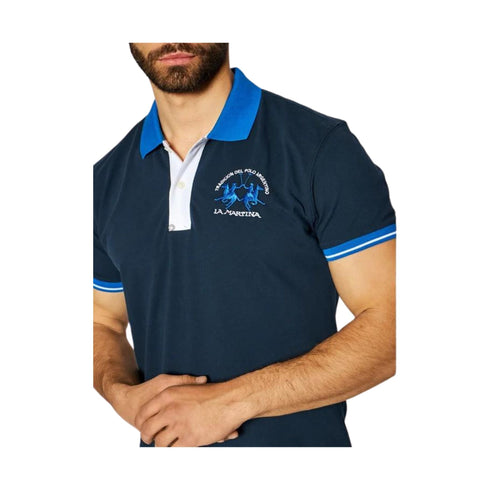 La Martina Polo Polo Uomo slim con contrasti Blu navy P24 - LA MARTINAYMP005PK001 - 07017 - M - Francavilla Moda
